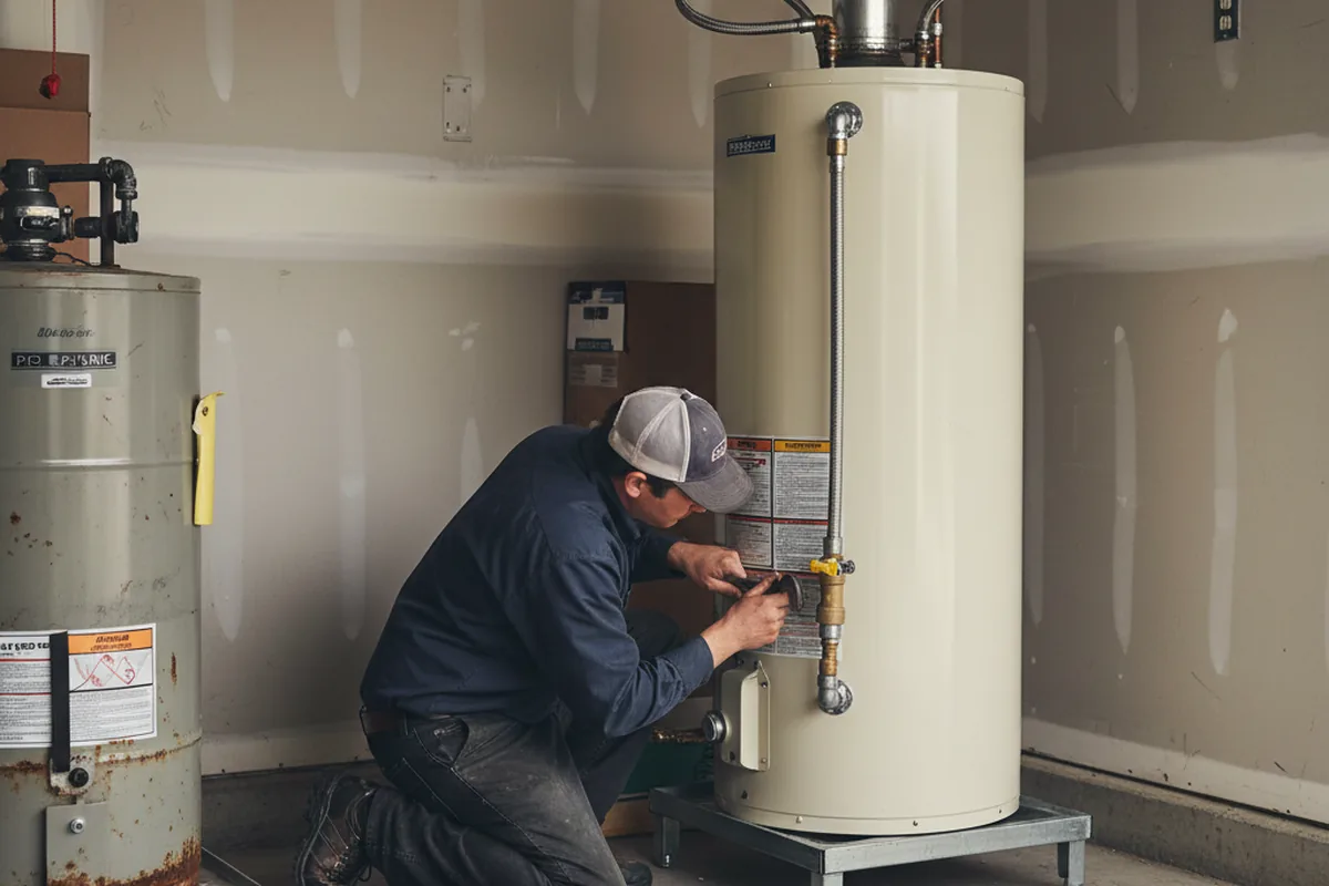Water heater and shutoff valve replacement in Seneca